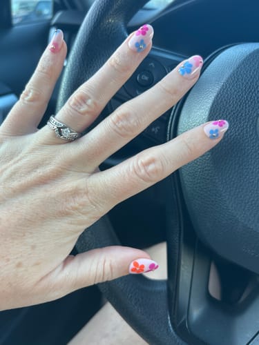 Customer photo review of Flower Me With Love Press On Nails (24PC)