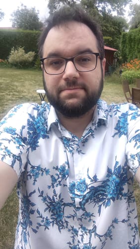 Customer photo review of Chemise en coton à manches courtes avec motif floral bleu