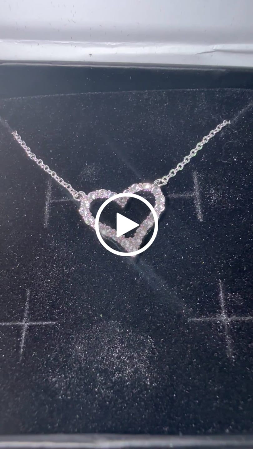 Customer video review of Bristol 18k White Gold Plated Heart Necklace with Swarovski Crystals