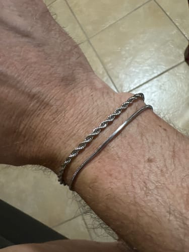 Customer photo review of ROPE BRACELET 3MM | Silver