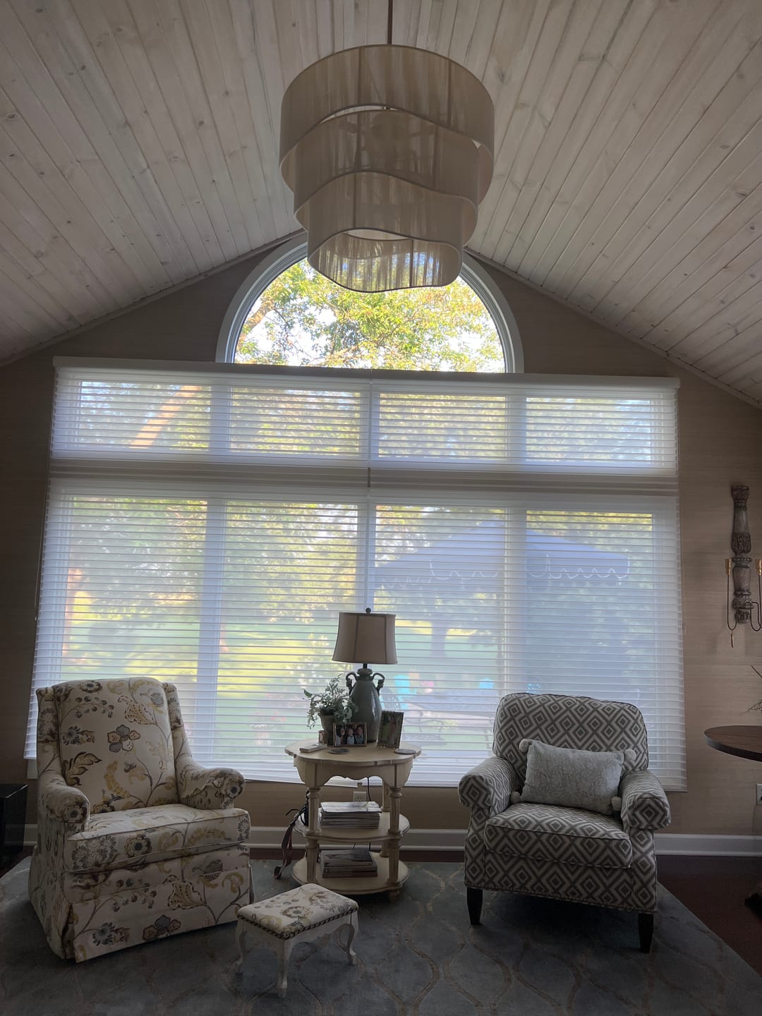 Customer photo review of 3-Tier Beige Woven Thread Drum Pendant Light