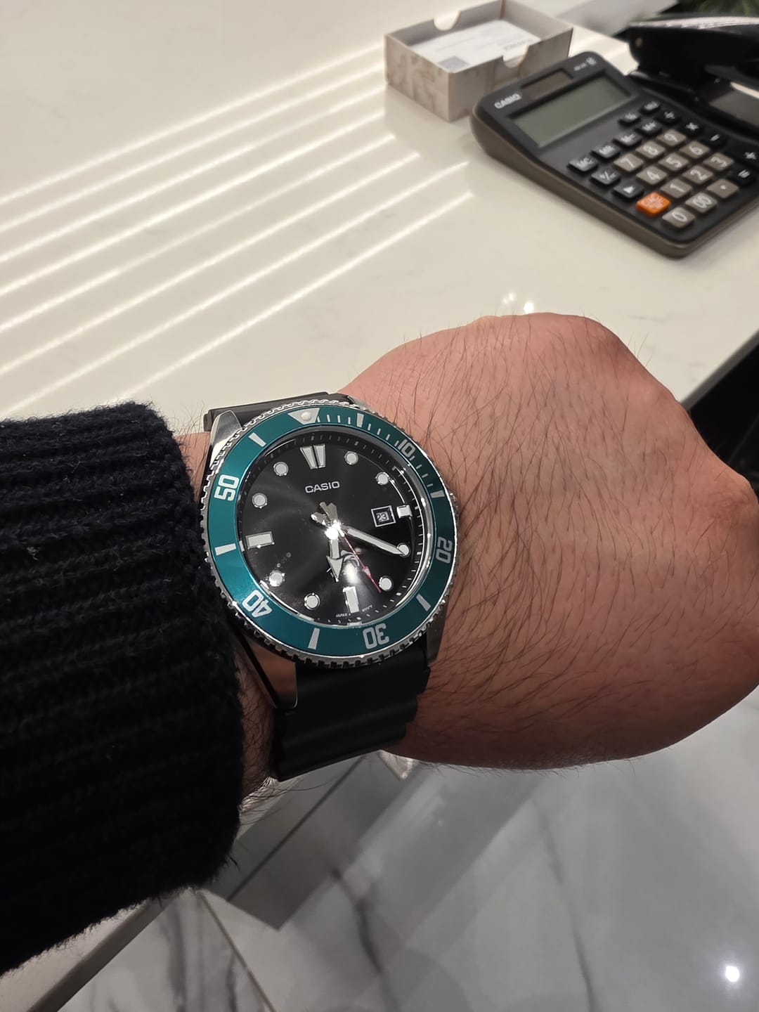 Customer photo review of Reloj Casio Submariner Marlin Duro MDV-106B-1A3VCF Kermit Buceo [EXCLUSIVO]