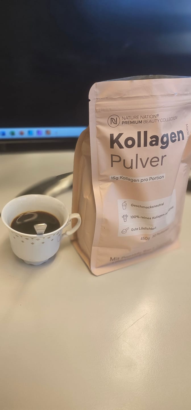 Customer photo review of Kollagen Pulver Hydrolysat, 450g - 100% Peptide Typ I, II & III, geschmacksneutral & leicht löslich