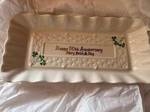 Customer photo review of Belleek Classic Personalised Shamrock Tray