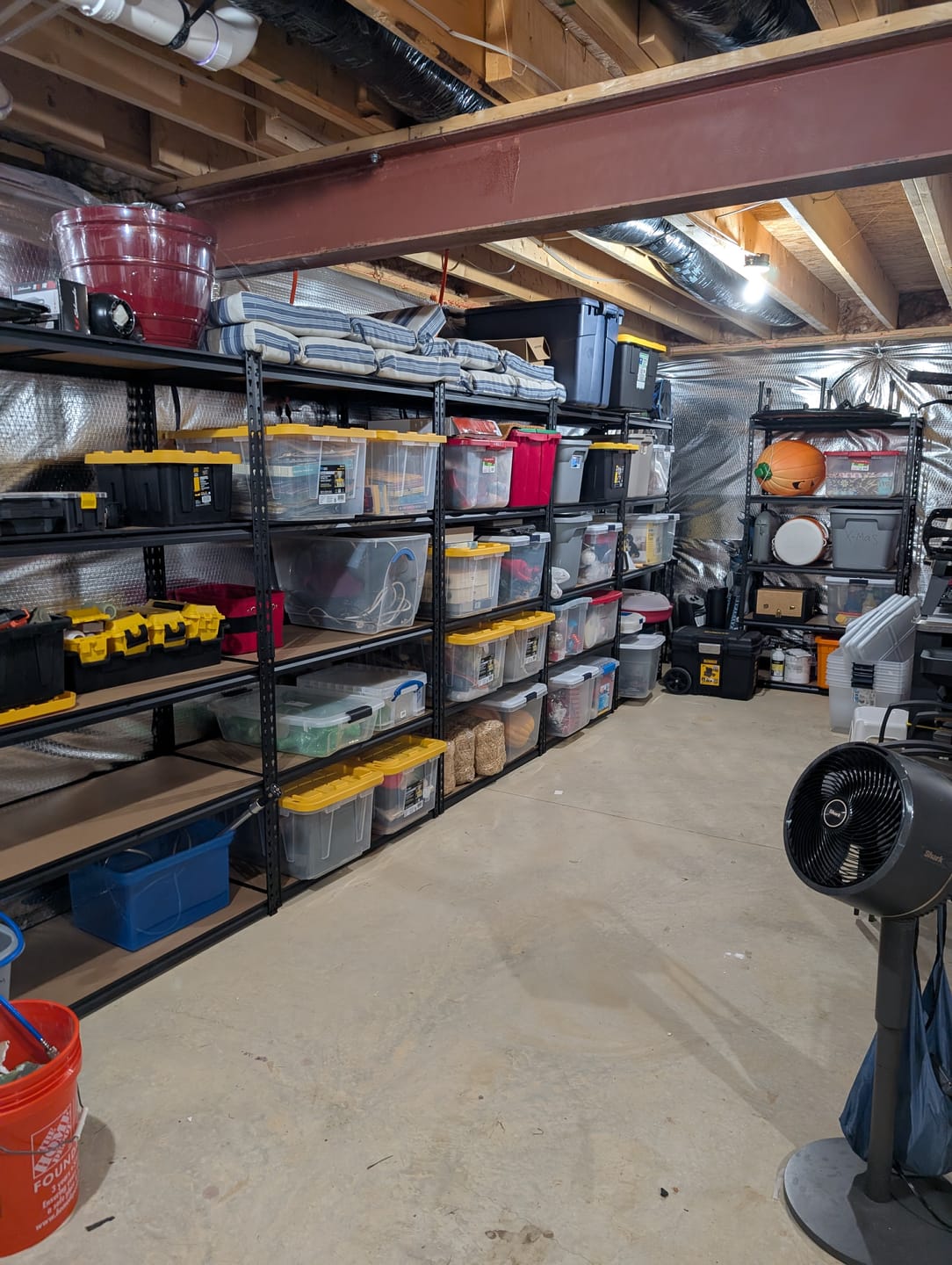 Customer photo review of Reibii 5-Tier 40" W Metal Shelving for Garage, 2500lbs Heavy Duty Storage Shelves, Adjustable Shelf for Closet, Warehouse, Commercial