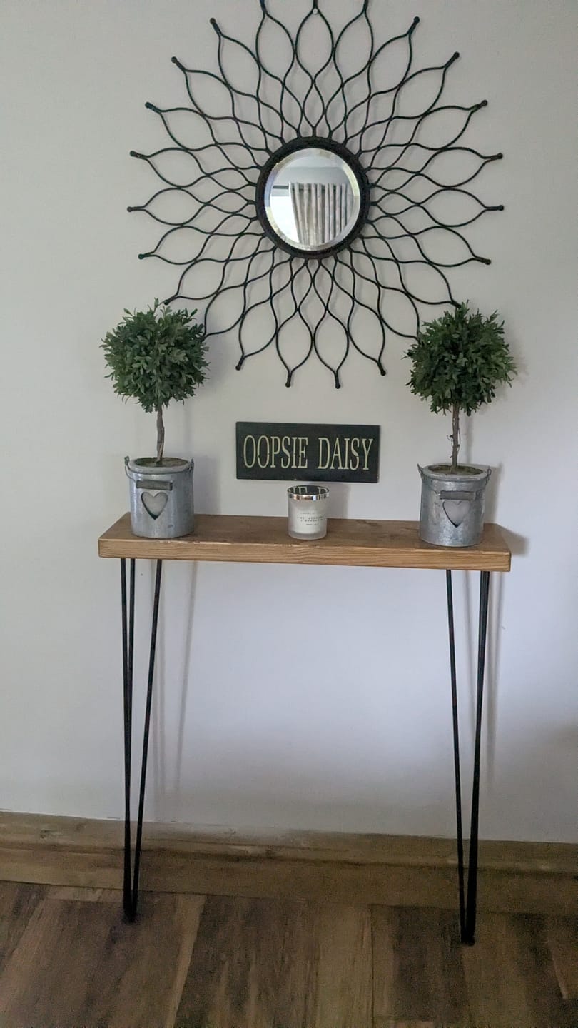 Customer photo review of Console Table 20cm Depth | Hairpin Leg