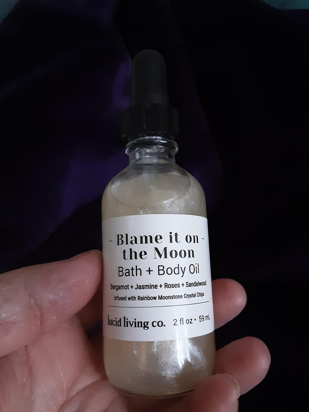 Customer photo review of Blame it on the Moon Bath & Body Oil