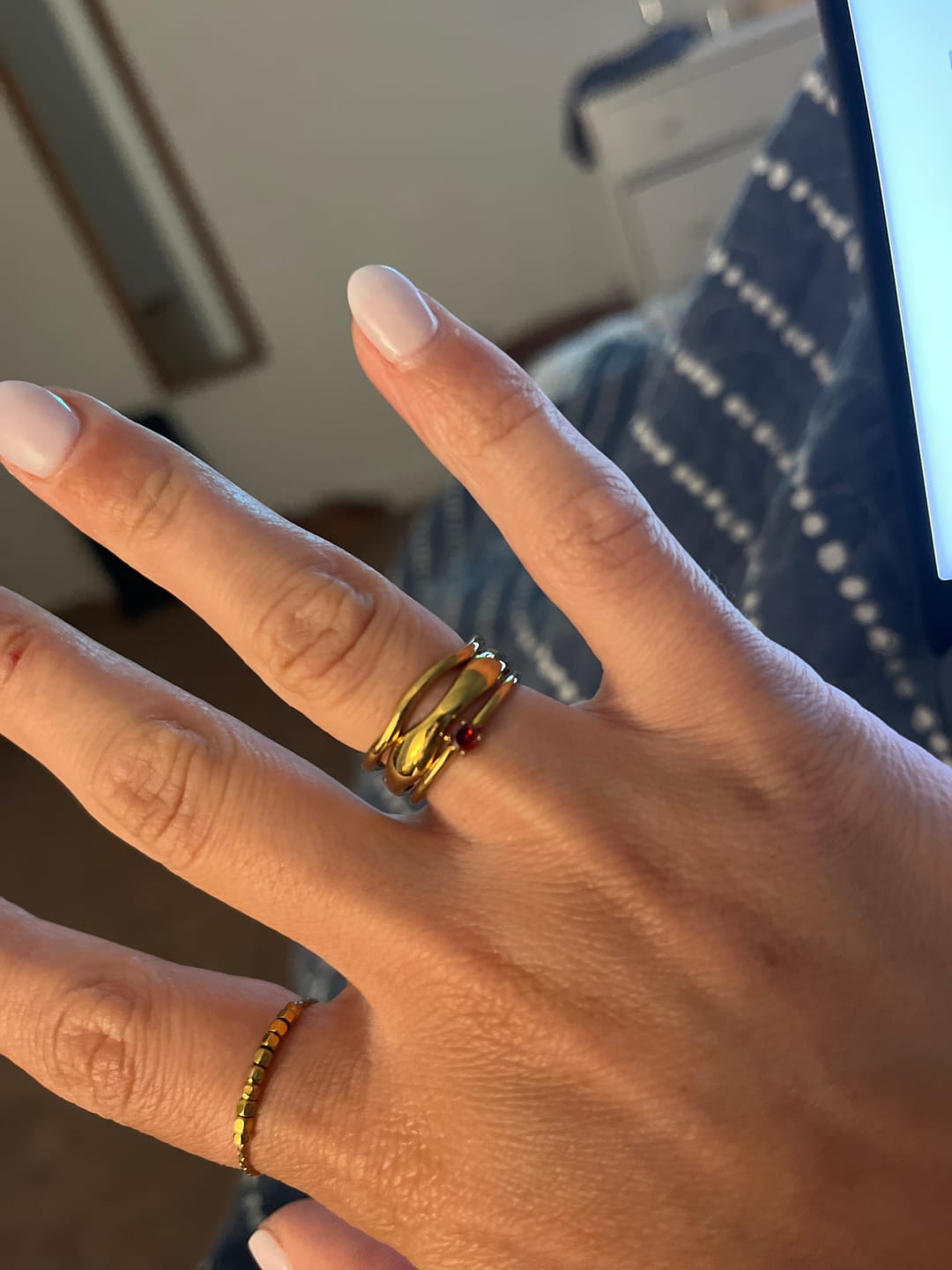 Customer photo review of Madison Wave Ring Set