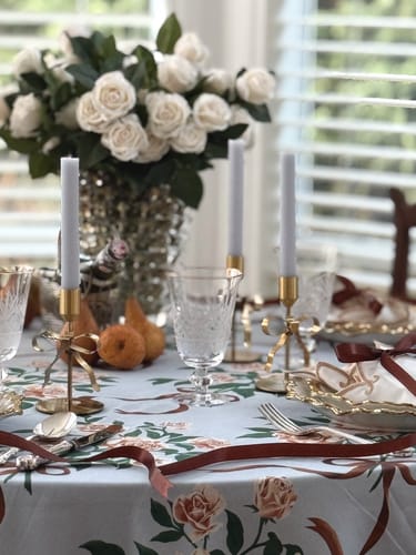 Customer photo review of Gold Bow Candle Holder Small (Pair)