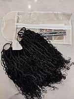 Customer photo review of 18" Pre Looped Crochet Boho Locs With Human Hair Boho Curls 80 Strands/Pack (5 boho curls)