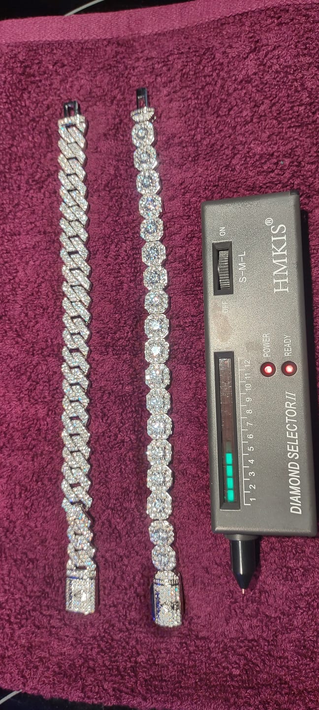 Customer photo review of 14mm Moissanite Monaco Bracelet - 925 Silver - D Colour - VVS1