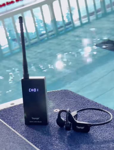 Customer photo review of Stream Music Combo - Wireless Transmitter + Waterproof  Bone Conduction Headphones Bluetooth & Receiver(Plastic Version)