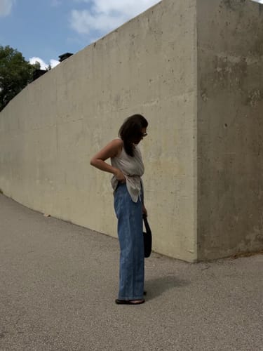 Customer photo review of LILY Vintage Cotton Denim Pants