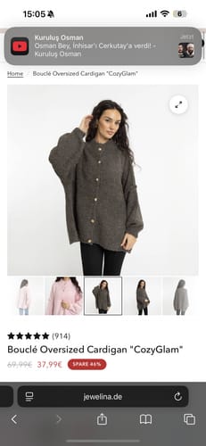 Customer photo review of Burgundy Oversized Cardigan "CozyGlam"