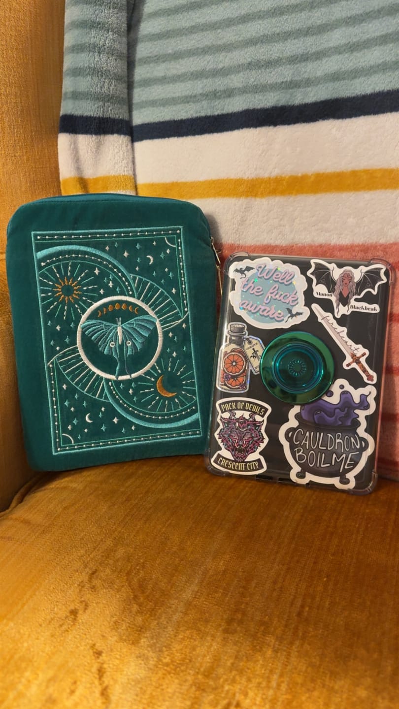 Customer photo review of Luna Moth E-Reader Sleeve