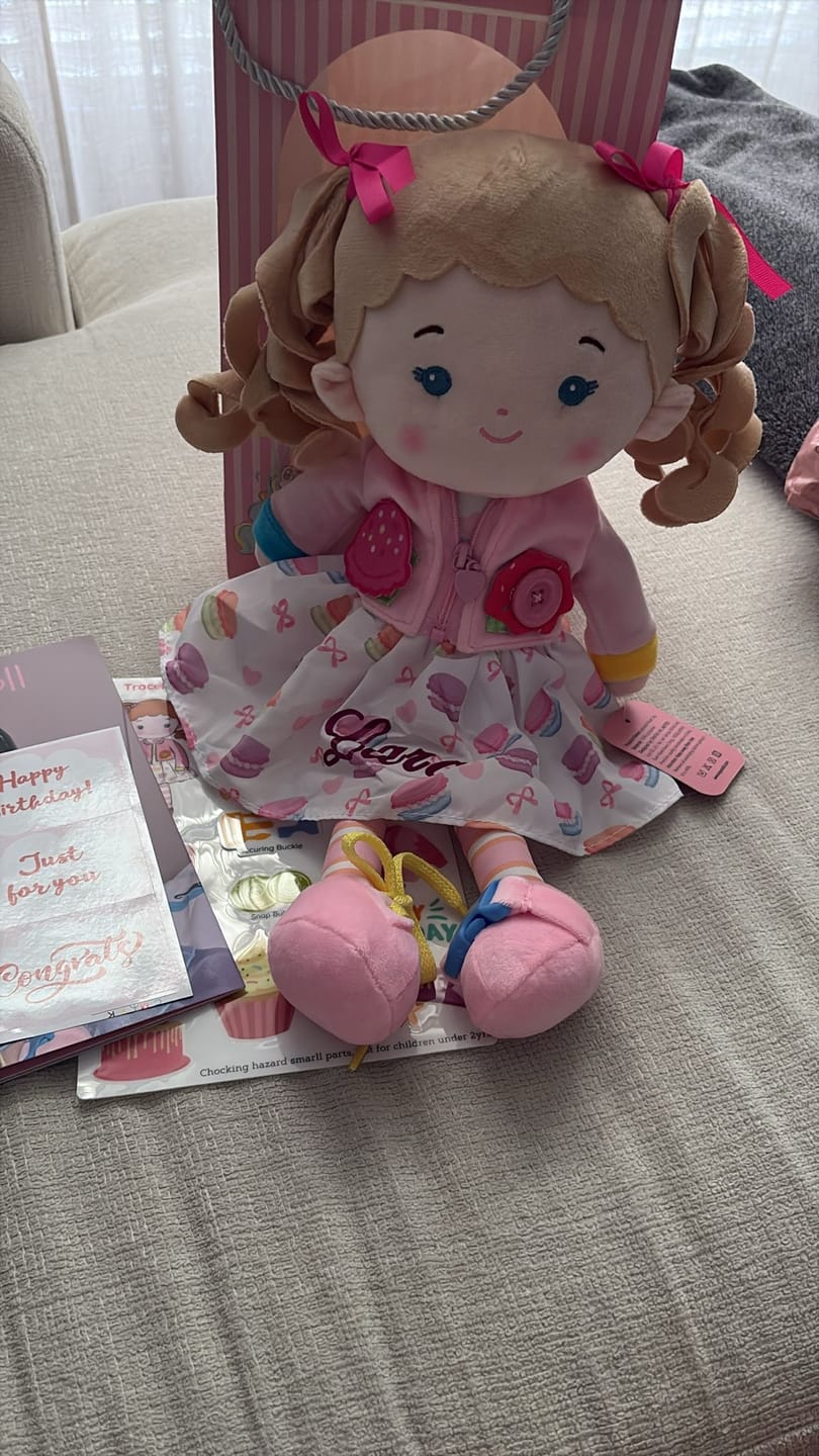 Customer photo review of Personalized Cupcake Girl - Montessori Doll