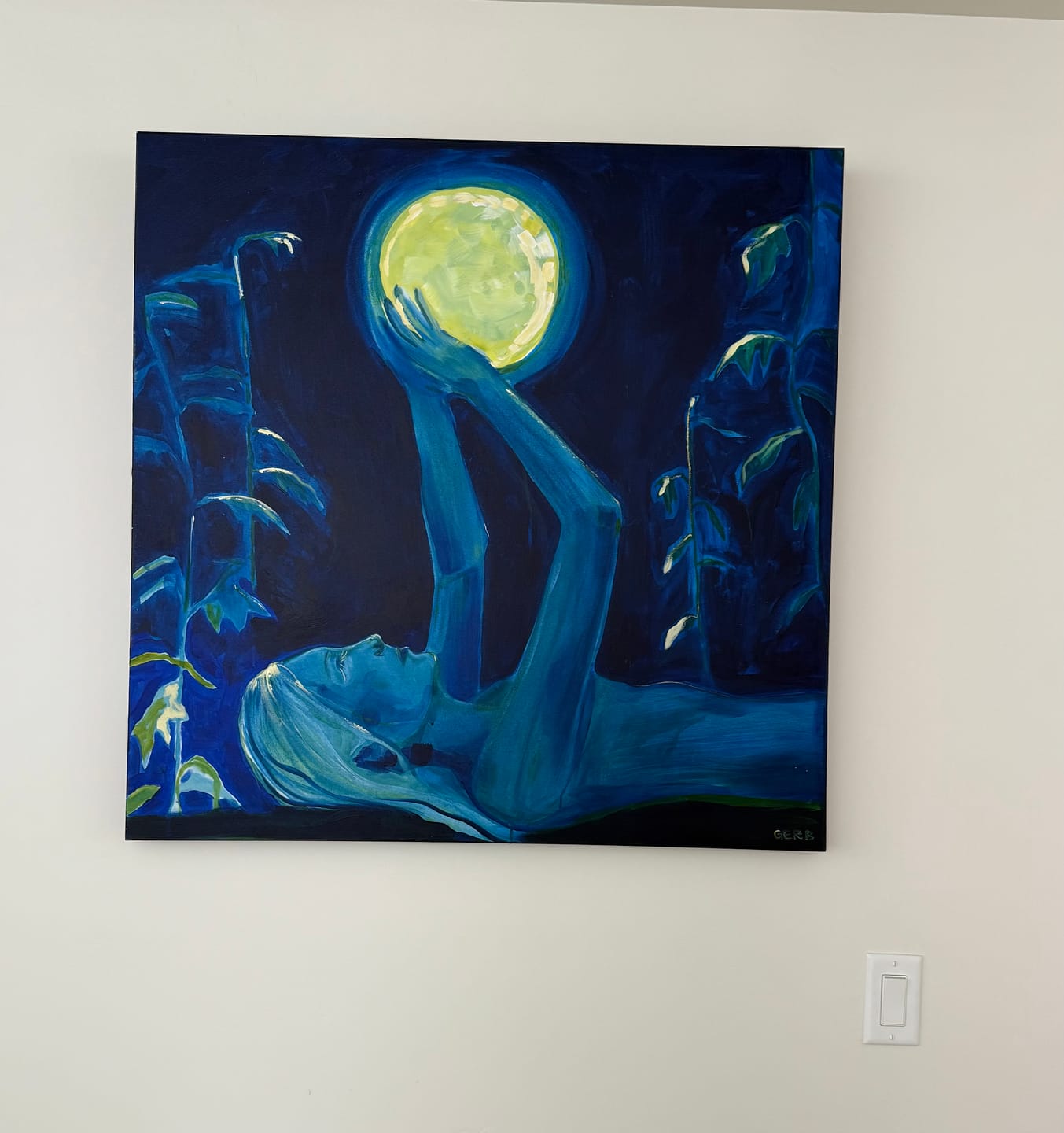 Customer photo review of "Cradle The Moon" - (original painting)