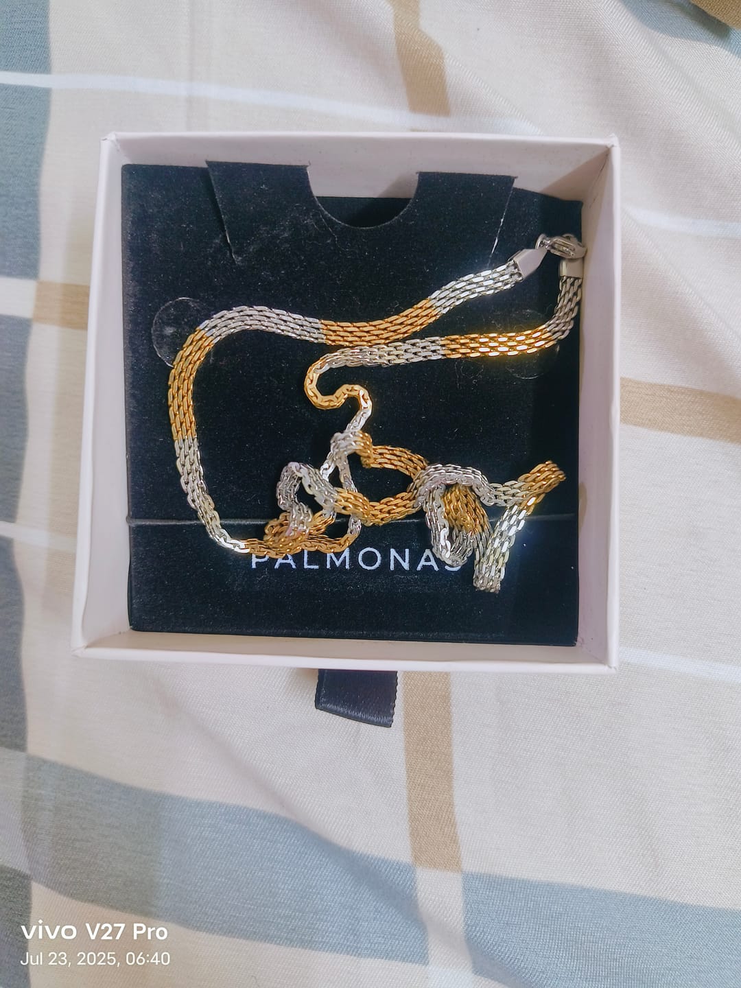 Customer photo review of Silver-Gold Dual Chain for Men