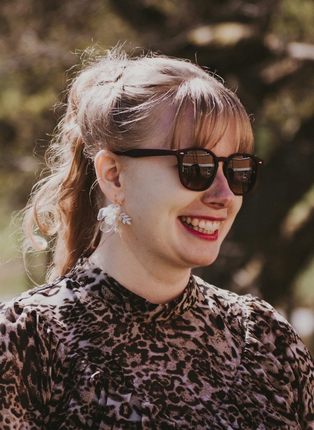 Customer photo review of Triple Jasmine Drop Earrings