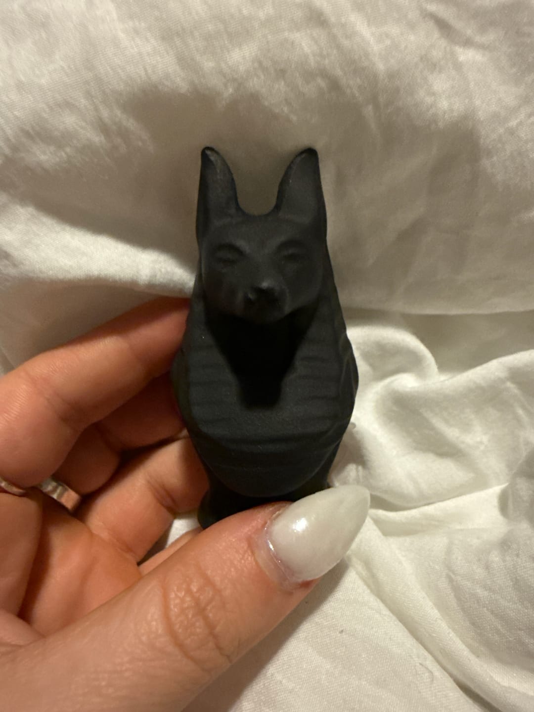 Customer photo review of Natural Obsidian Obsidian Egyptian Dog (Extremely Rare)
