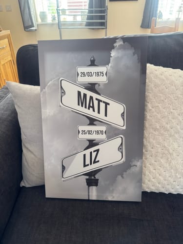 Customer photo review of DATE OF BIRTH OF CHILDREN by Cstm Canvas