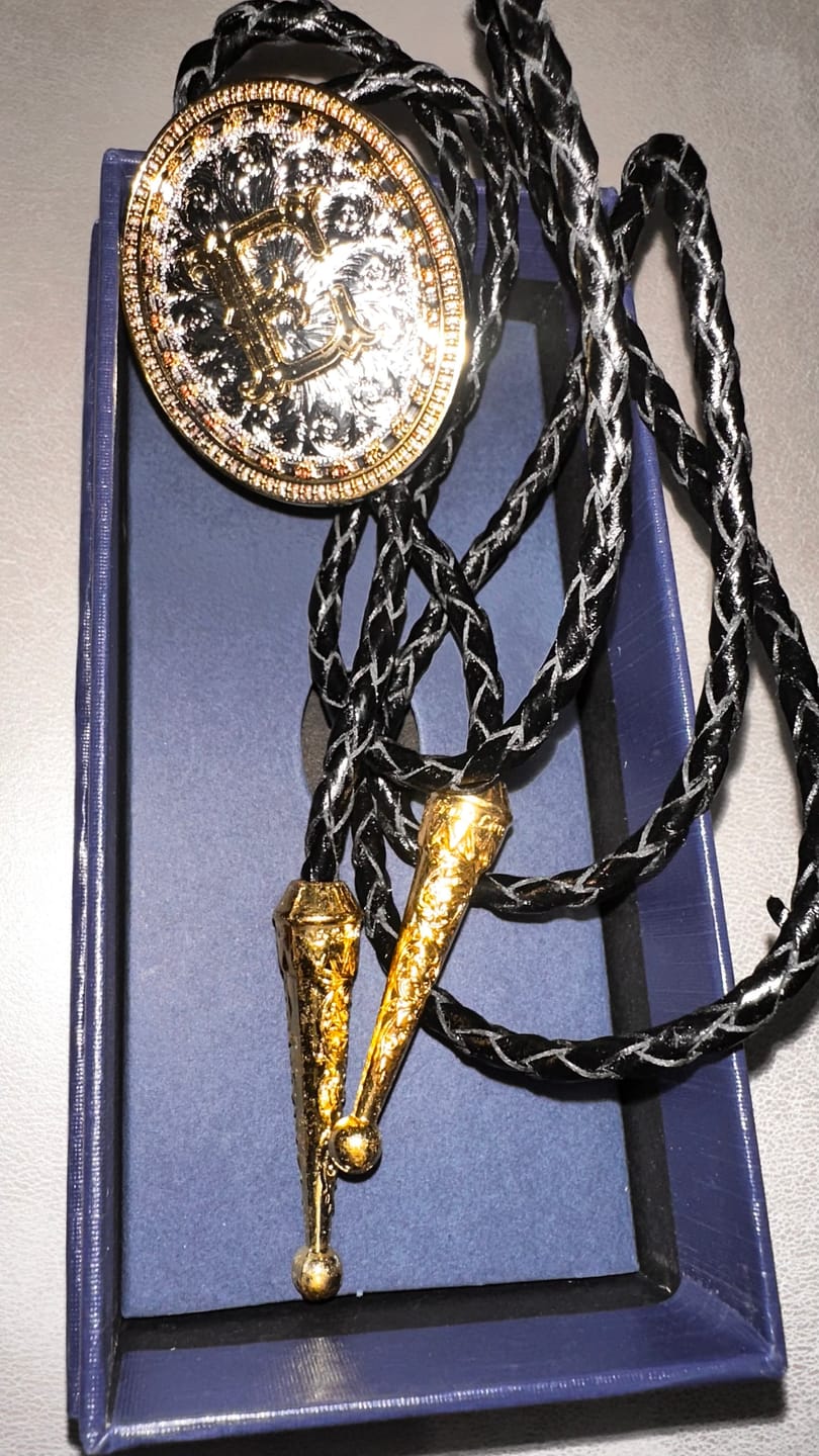 Customer photo review of Western Cowboy Shirt Accessory Alphabet A To Z Bolo Tie
