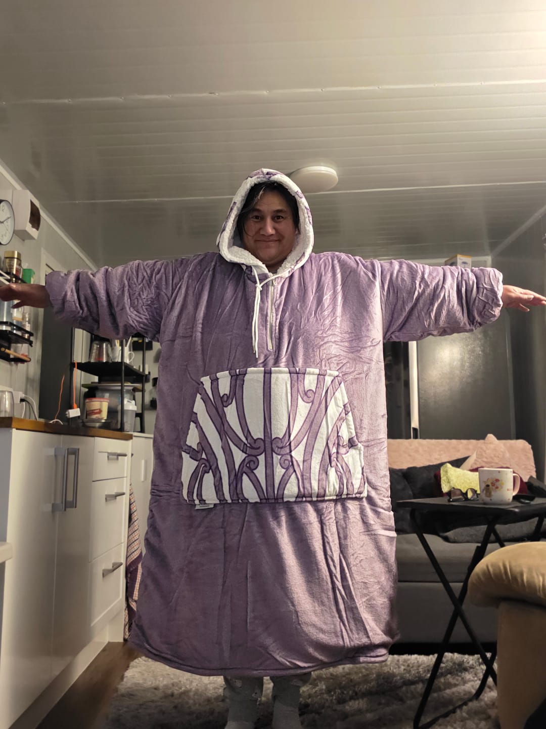 Customer photo review of EXTRA LONG ADULT BLANKET HOODIE - WAIPOROPORO