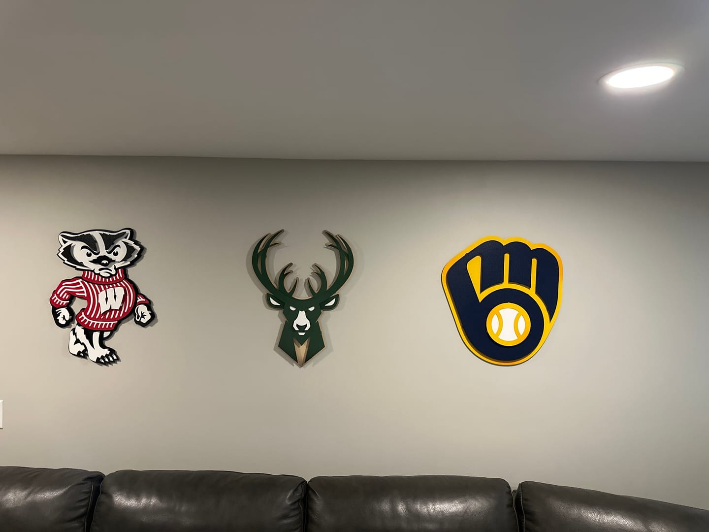 Customer photo review of Milwaukee Brewers Current "BALL-IN-GLOVE" 3D Vintage Metal Wall Art