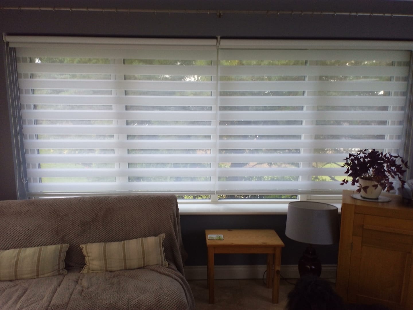 Customer photo review of Bliss Porcelain White Day & Night Blinds