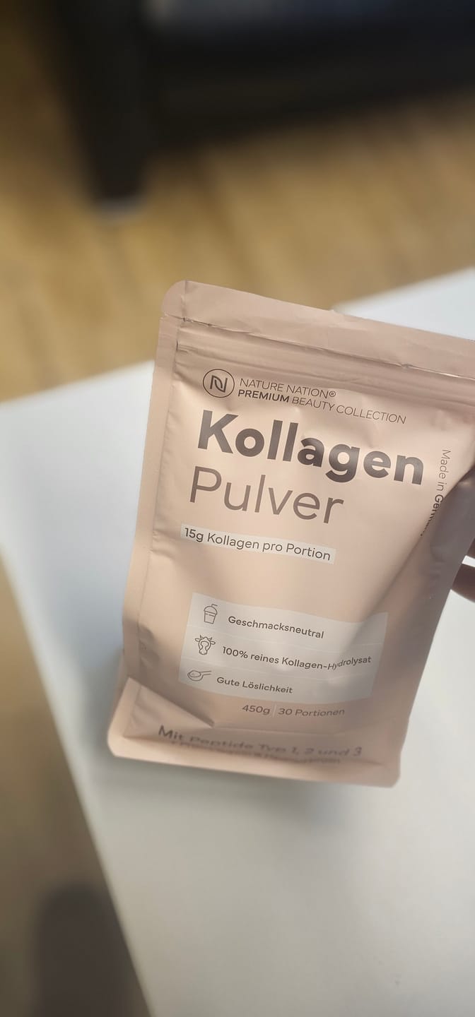 Customer photo review of Kollagen Pulver Hydrolysat, 450g - 100% Peptide Typ I, II & III, geschmacksneutral & leicht löslich