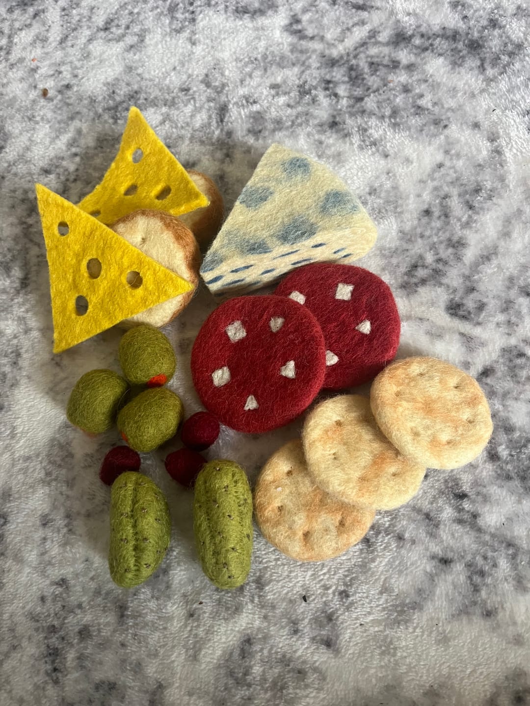 Customer photo review of Felt Charcuterie Cheese Platter Play Food Set