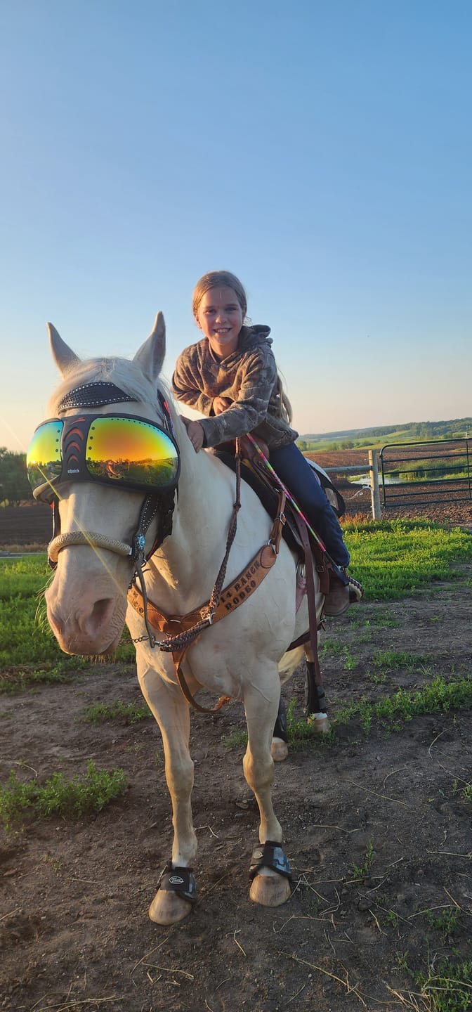 Customer photo review of eVysor - UV Horse Riding Goggles!