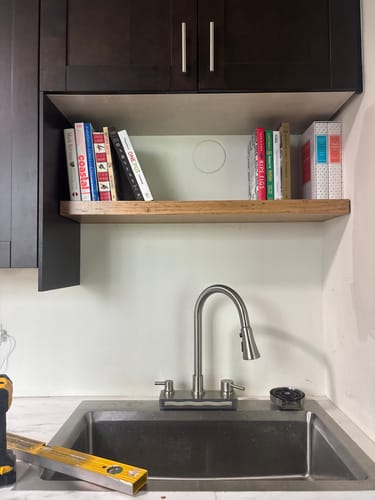 Customer photo review of Rustic Floating Shelves