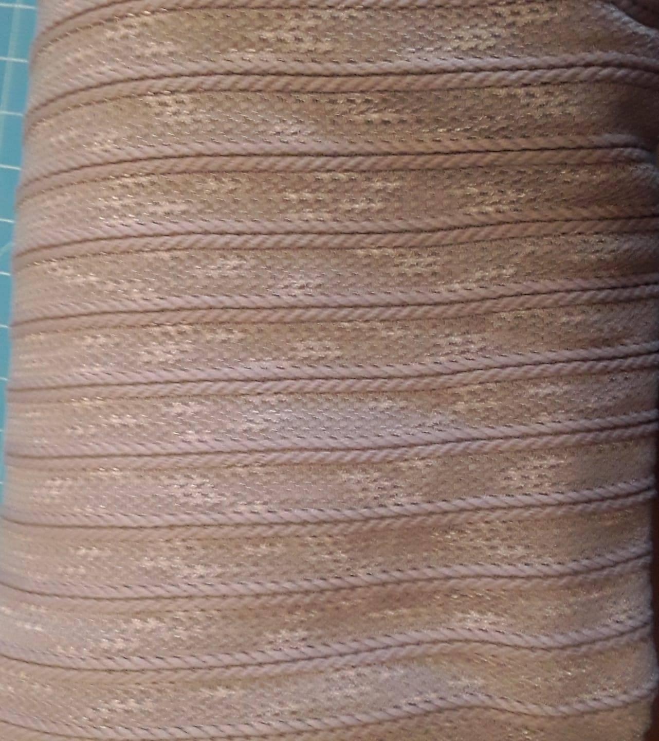 Customer photo review of Dusky Pink Light Weight Cable Knit Fabric