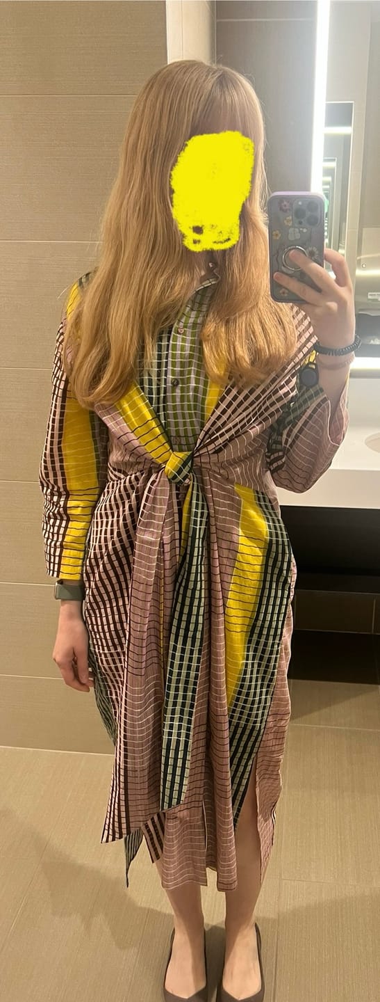 Customer photo review of ALEXANDRA SHIRT DRESS | INK GRID