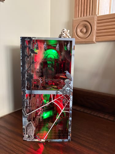 Customer photo review of Haunted Mansion DIY Wooden Book Nook Shelf Insert