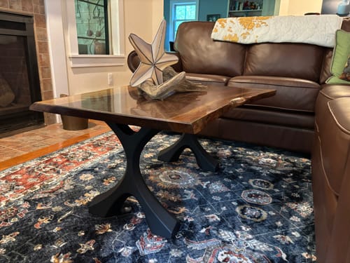 Customer photo review of Coffee Table Legs 120 Xavier 16H Metal X-shaped Furniture