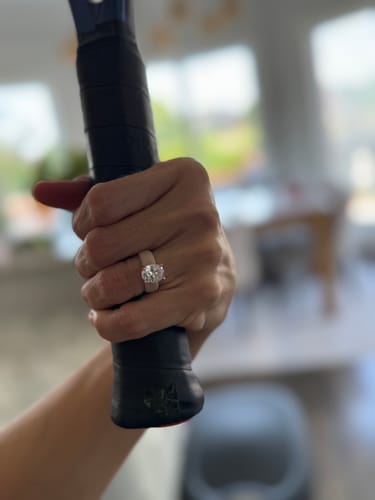 Customer photo review of Silicone Ring – 11×8 mm Oval Cut CZ | Patent-Pending Design