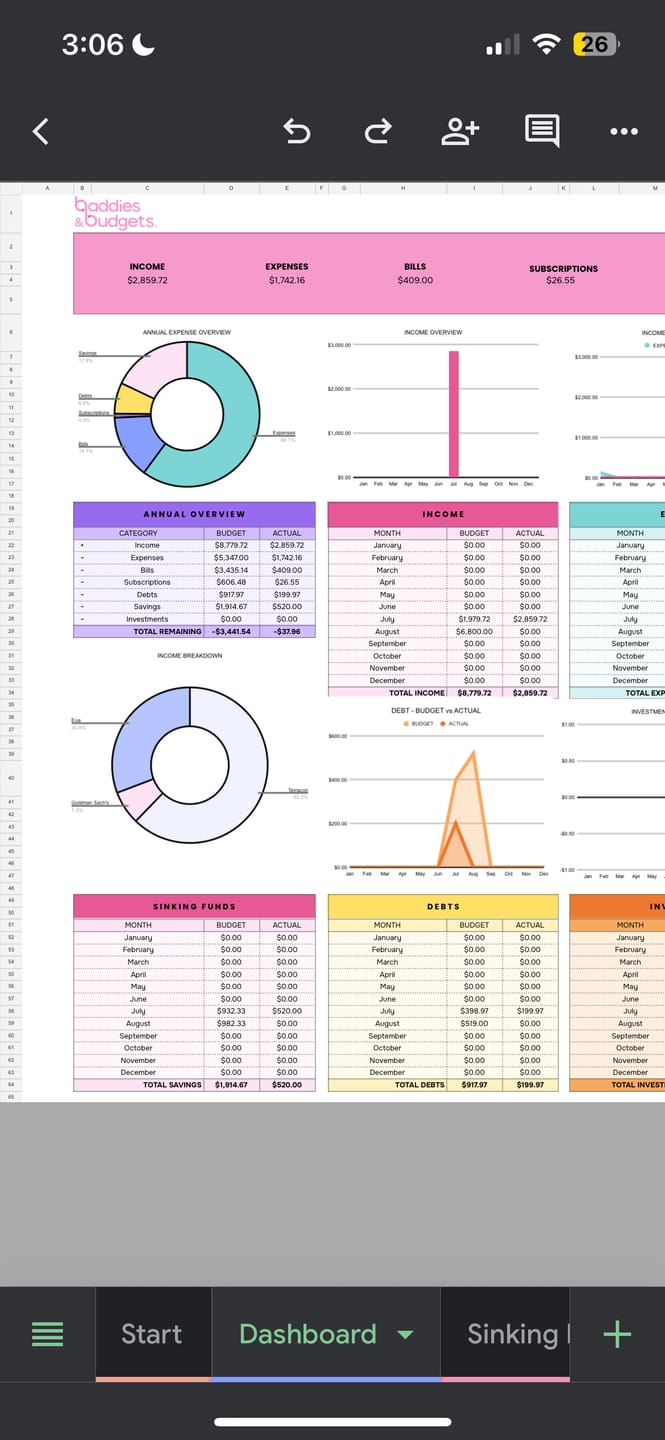 Customer photo review of The Budget Spreadsheet