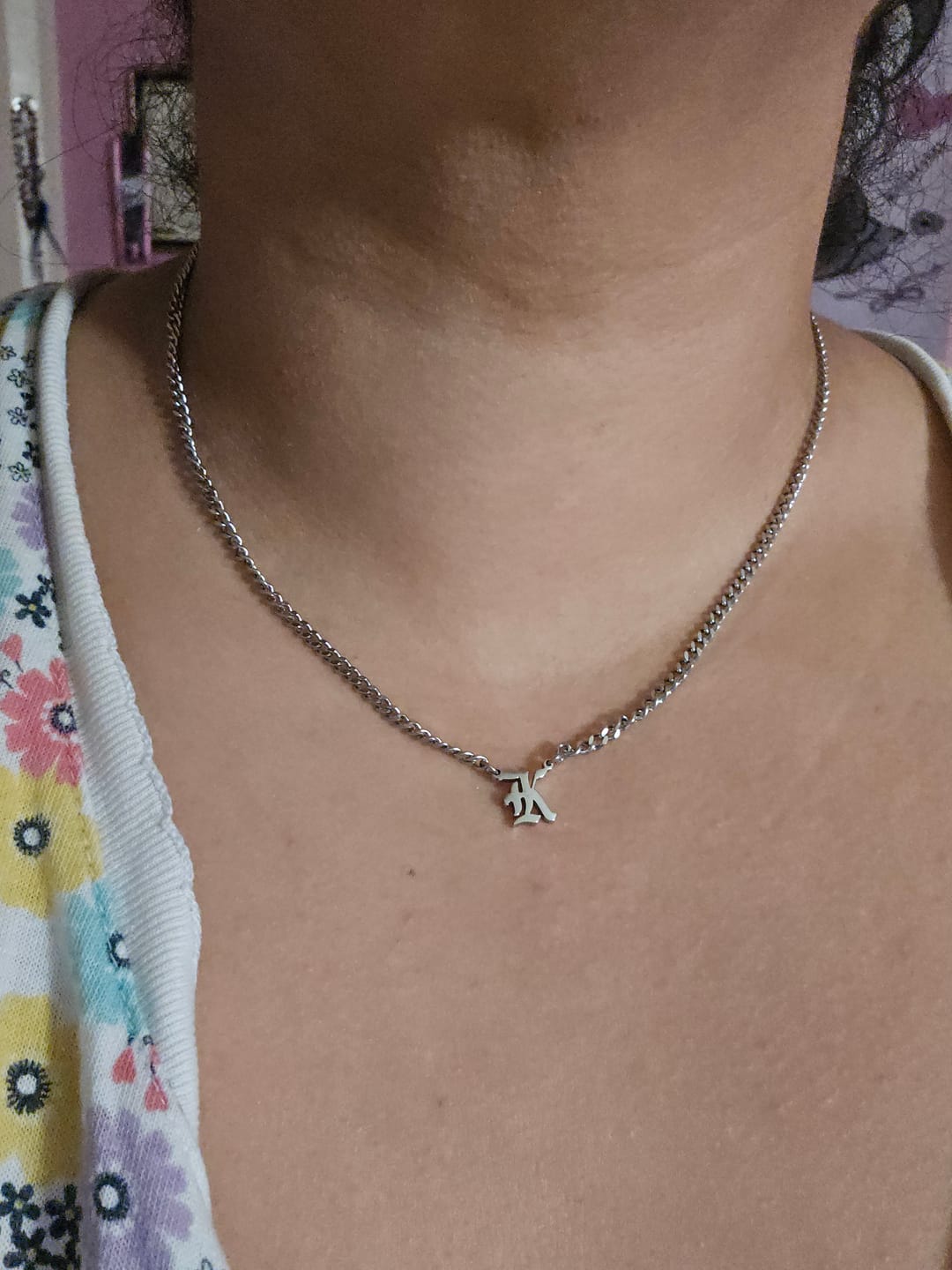 Customer photo review of Cuban Initial Necklace