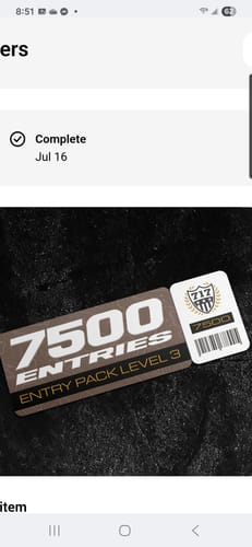 Customer photo review of ENTRY PACK LEVEL 3 - 7500 ENTRIES