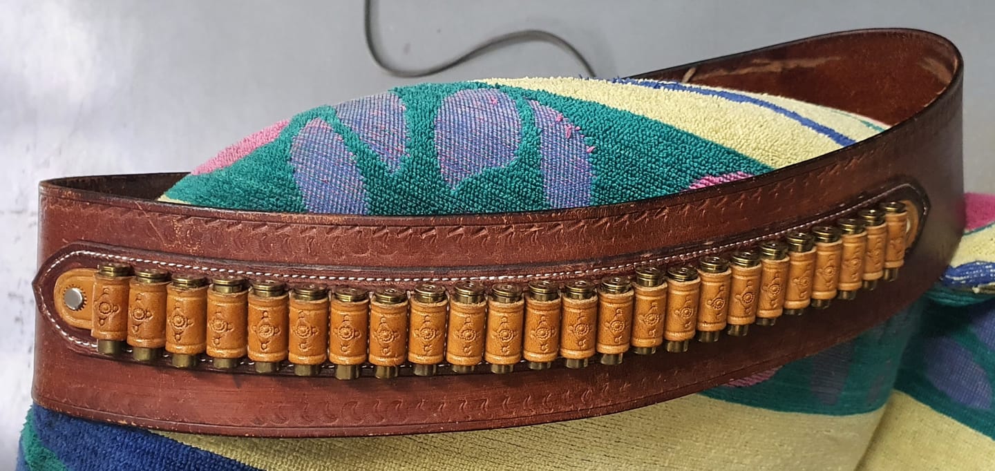 Customer photo review of Leather Cartridge Loops Stitching Guide - Free Printable Template