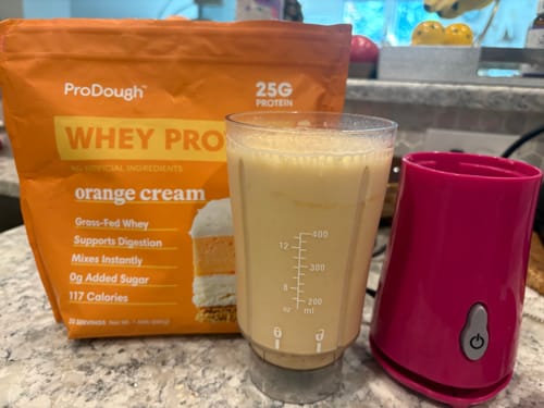 Customer photo review of Whey Protein Powder - Single Serving Sample Stick Packs