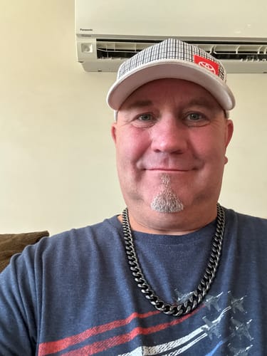 Customer photo review of Knights Templar Cuban Link Necklace: Helps Pair Veterans With A Service Dog Or Shelter Dog