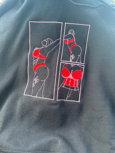 Customer photo review of Spicy Custom Embroidered Photo Hoodie