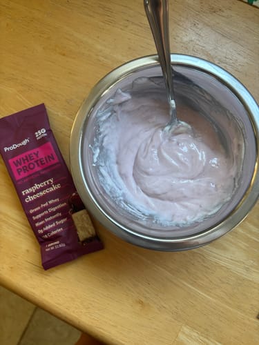 Customer photo review of Whey Protein Powder - Single Serving Sample Stick Packs