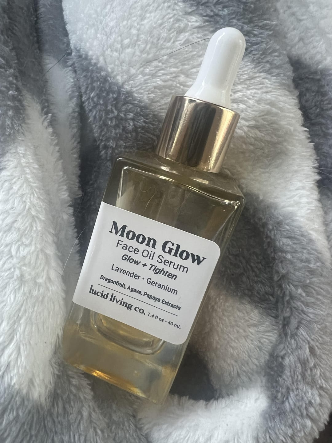 Customer photo review of Moon Glow Face Oil Serum