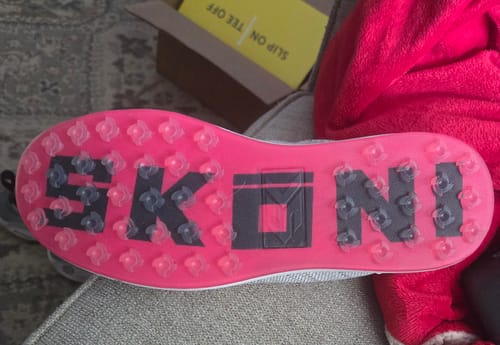 Customer photo review of SKŌNI Men's Golf Shoe - Grey/Pink