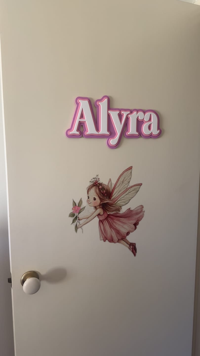 Customer photo review of 3d Triple Layered Acrylic Name Sign
