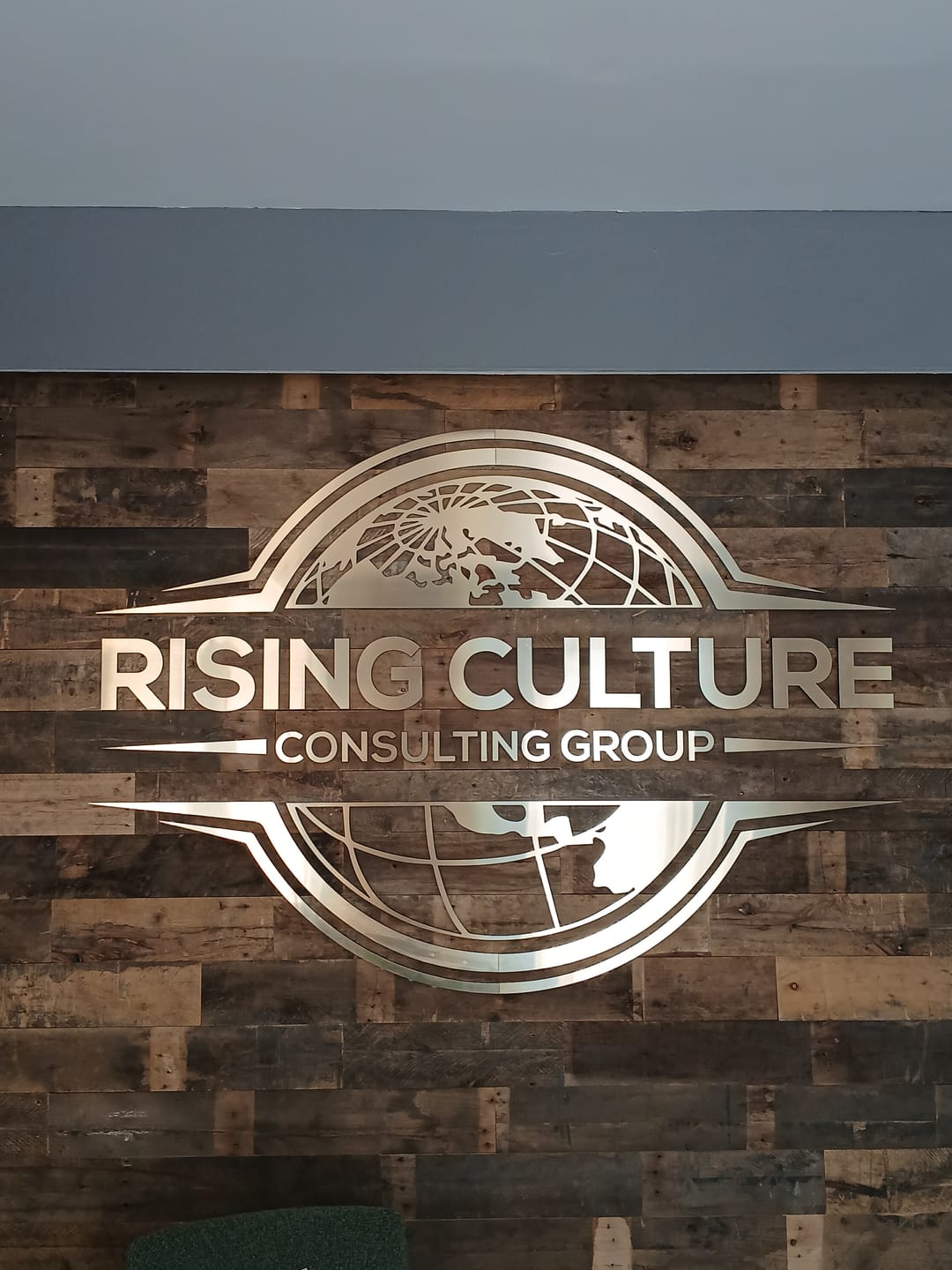 Customer photo review of Custom Laser Cut Wall Logo | Sign with Raised 3D Design | Business Letter | Lobby Signage | Reception Logo | Acrylic Sign Metal Finish Logo